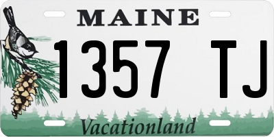 ME license plate 1357TJ