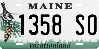 ME license plate 1358SO