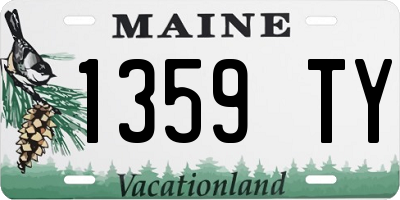 ME license plate 1359TY