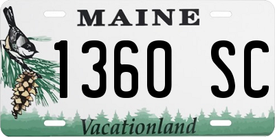 ME license plate 1360SC