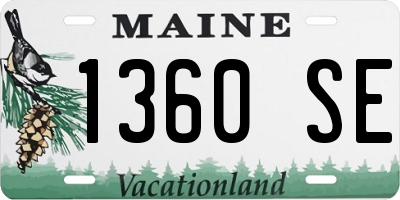 ME license plate 1360SE