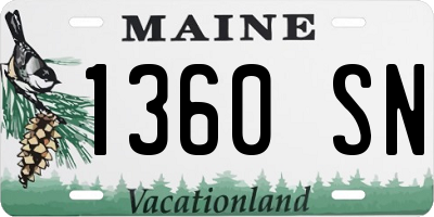 ME license plate 1360SN