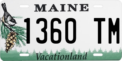 ME license plate 1360TM