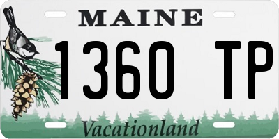 ME license plate 1360TP