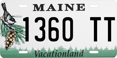 ME license plate 1360TT