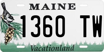 ME license plate 1360TW
