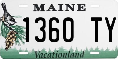 ME license plate 1360TY
