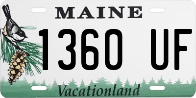 ME license plate 1360UF