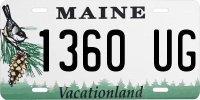 ME license plate 1360UG
