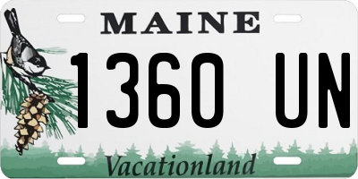 ME license plate 1360UN