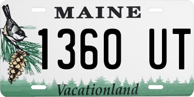 ME license plate 1360UT