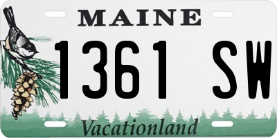 ME license plate 1361SW