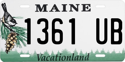 ME license plate 1361UB