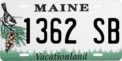 ME license plate 1362SB