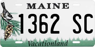 ME license plate 1362SC