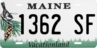 ME license plate 1362SF