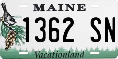 ME license plate 1362SN