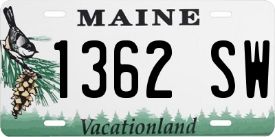 ME license plate 1362SW