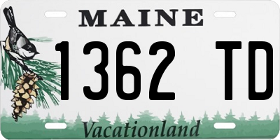 ME license plate 1362TD