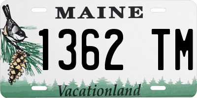ME license plate 1362TM