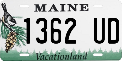 ME license plate 1362UD