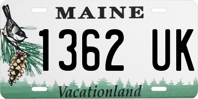 ME license plate 1362UK