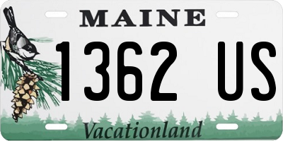 ME license plate 1362US
