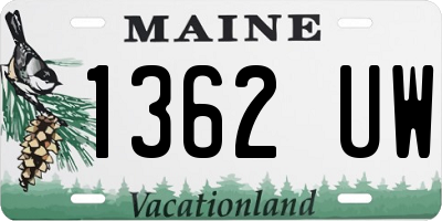 ME license plate 1362UW
