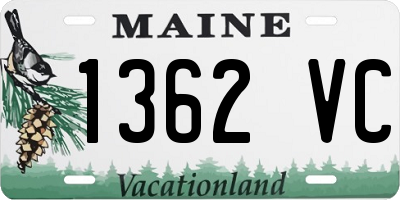 ME license plate 1362VC