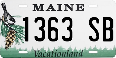 ME license plate 1363SB