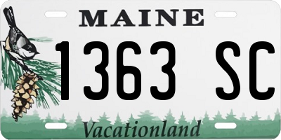 ME license plate 1363SC