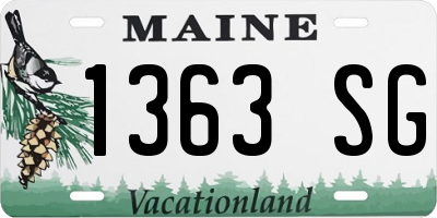 ME license plate 1363SG