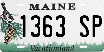 ME license plate 1363SP