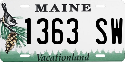 ME license plate 1363SW