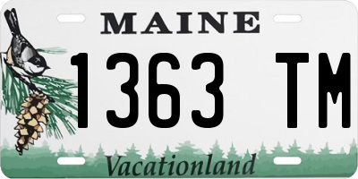 ME license plate 1363TM