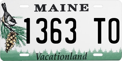 ME license plate 1363TO