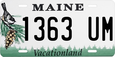 ME license plate 1363UM