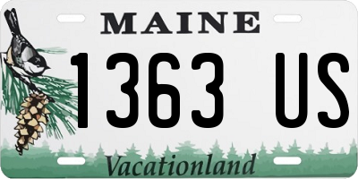 ME license plate 1363US