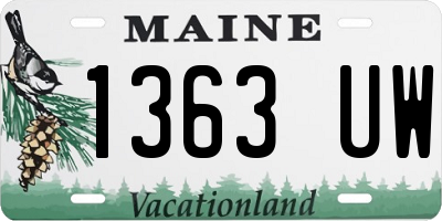 ME license plate 1363UW