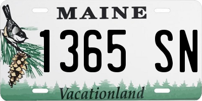 ME license plate 1365SN