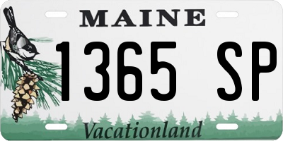 ME license plate 1365SP