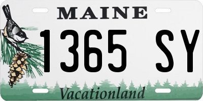 ME license plate 1365SY