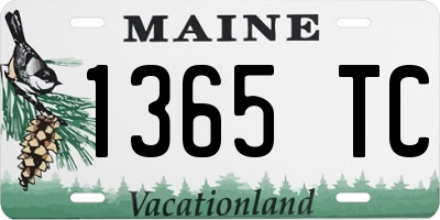 ME license plate 1365TC
