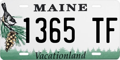 ME license plate 1365TF