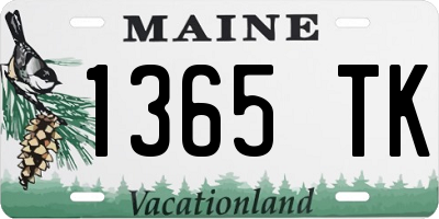 ME license plate 1365TK