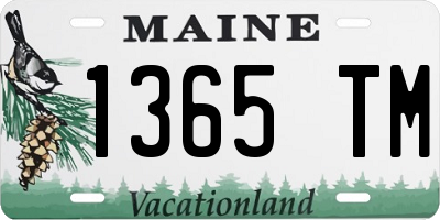 ME license plate 1365TM