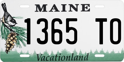 ME license plate 1365TO
