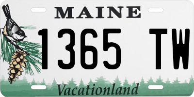 ME license plate 1365TW