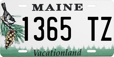 ME license plate 1365TZ