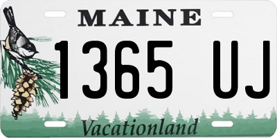 ME license plate 1365UJ
